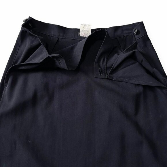Vintage 90s, Y’s Yohji Yamamoto Dark Navy wool midi‎ skirt, Size L - Picture 8 of 13